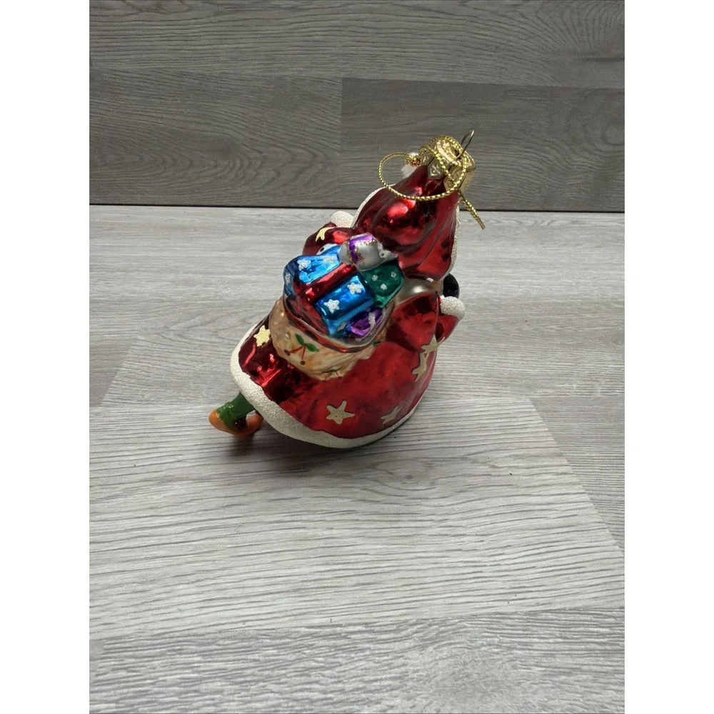 Summit Santa Blown Glass Christmas Ornament‎ Glitter Sack Toys And Nutcracker